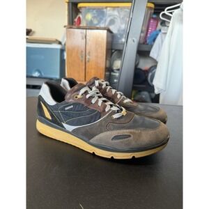 GEOX Mens Low Top Sneakers Lace Up Shoes Suede Mesh Gray Size 9